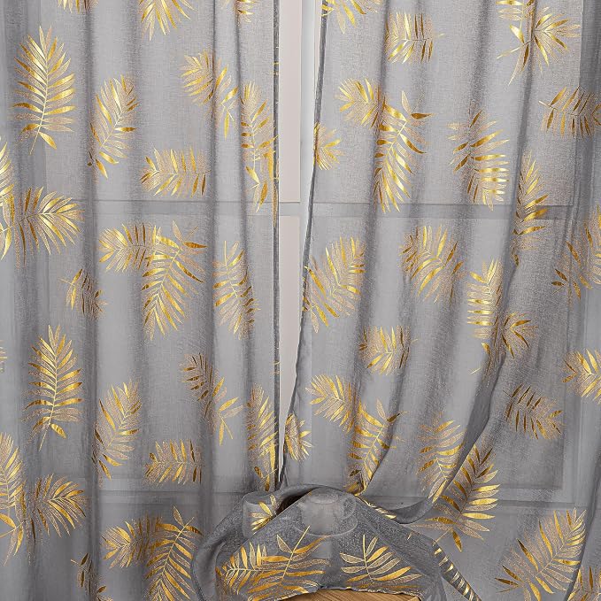 Sutuo Home Dark Grey Sheer Curtains 84 Inches Long 2 Panels Set, Window - Image 3