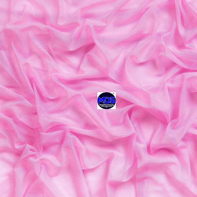 MDS Halloween Chiffon Draping Fabric - 2 Panel, 30" Wide x 75ft Long - Sheer Spooky Arbor & Canopy Drapery for Haunted House Backdrops, Party Ceilings, DIY Costumes & Themed Events - Bubblegum Pink